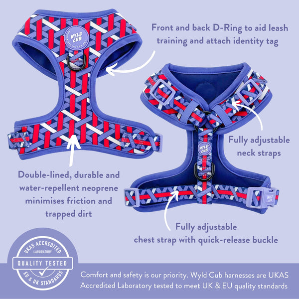 Adjustable Dog Harness: Knightsbridge Violet