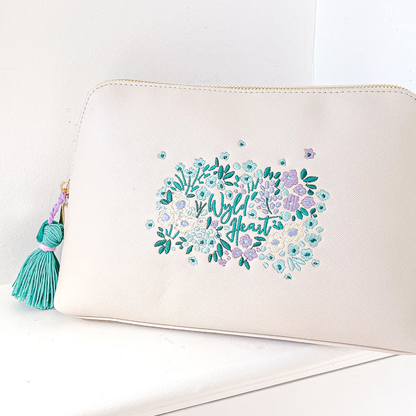 Embroidered Accessory Bag: Notting Hill Mint