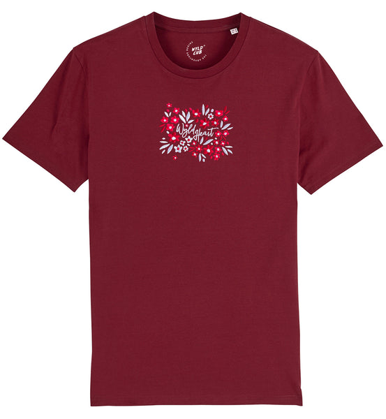Organic Embroidered Wyld Heart T-Shirt: Mulberry x Mulberry
