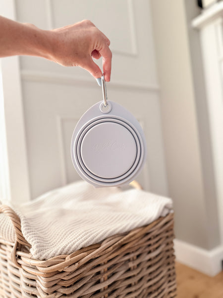 Dual Collapsible Travel Dog Bowl: Pebble