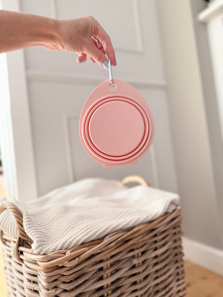 Dual Collapsible Travel Dog Bowl: Blush