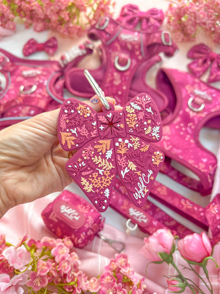 Dog Poop Bag Caddy Bow: Chiswick Dragonfruit