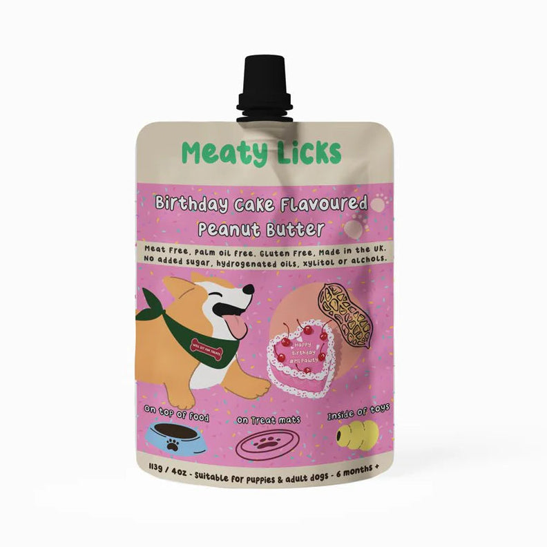 Meaty Licks Birthday Cake Flavoured Peanut Butter
