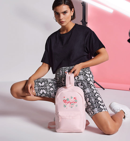 Wyld Heart Embroidered Mini Backpack: Rosé