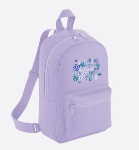 Wyld Heart Embroidered Mini Backpack: Wisteria