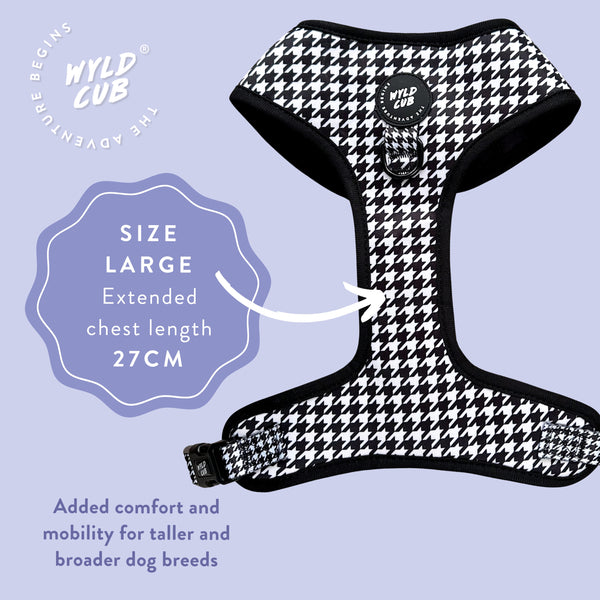 Adjustable Dog Harness: Knightsbridge Houndstooth