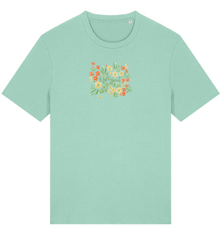 PRE-ORDER! Organic Embroidered Wyld Heart T-Shirt: Lemongrass Green