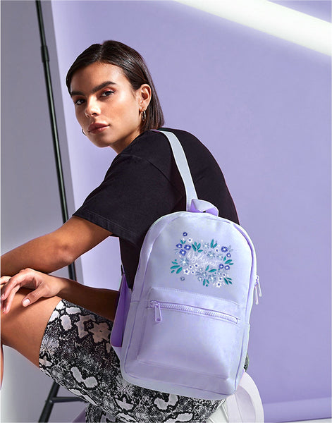 Wyld Heart Embroidered Mini Backpack: Wisteria