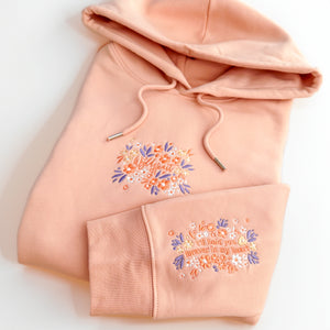 Organic Embroidered Wyld Heart Hoodie: Buttercup