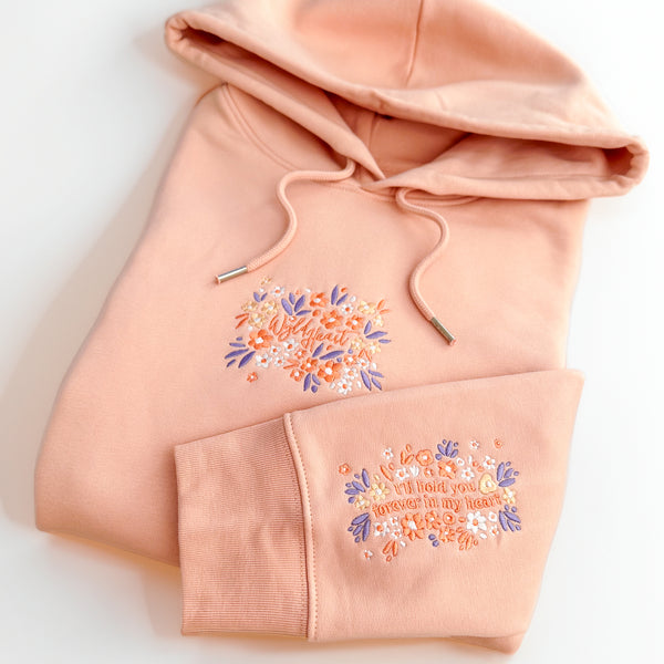 Organic Embroidered Wyld Heart Hoodie: Buttercup