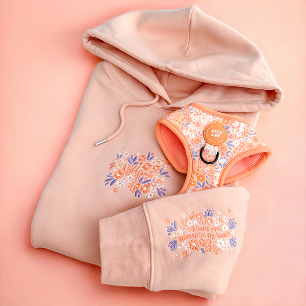 Organic Embroidered Wyld Heart Hoodie: Buttercup