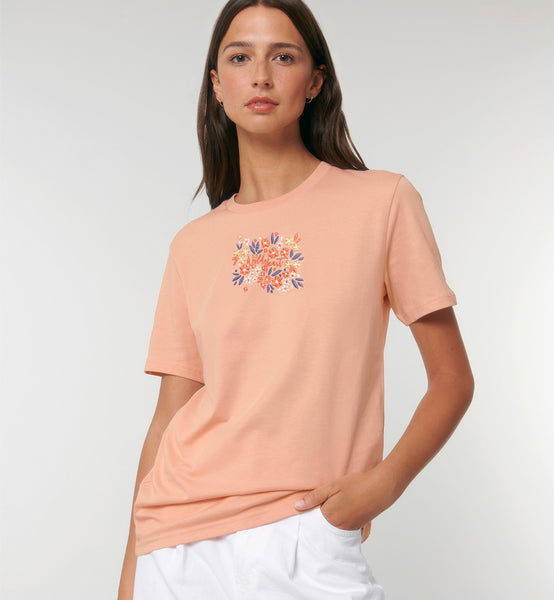 Organic Embroidered Wyld Heart T-Shirt: Buttercup