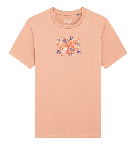 Organic Embroidered Wyld Heart T-Shirt: Buttercup