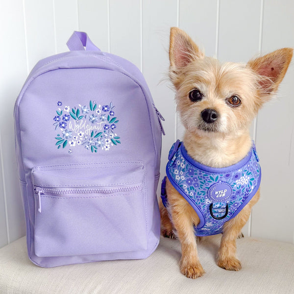 Wyld Heart Embroidered Mini Backpack: Wisteria