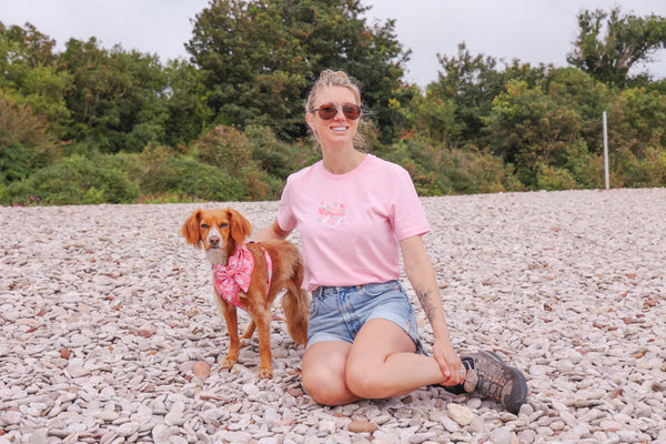 Organic Embroidered Wyld Heart T-Shirt: Rosé