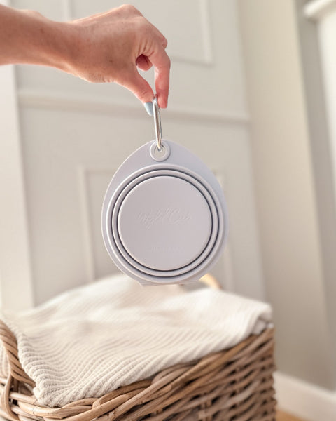 Dual Collapsible Travel Dog Bowl: Pebble