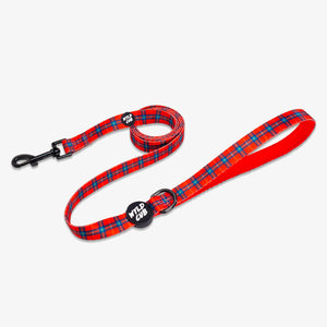 Wyld Cub red blue check tartan stylish comfortable luxury quality reversible harness collar lead poo bag walk accessories set for top dog puppy breeds french bulldog frenchie bulldog cavapoo cockerpoo spaniel king Charles spaniel shihpoo labrador terrier chihuahua