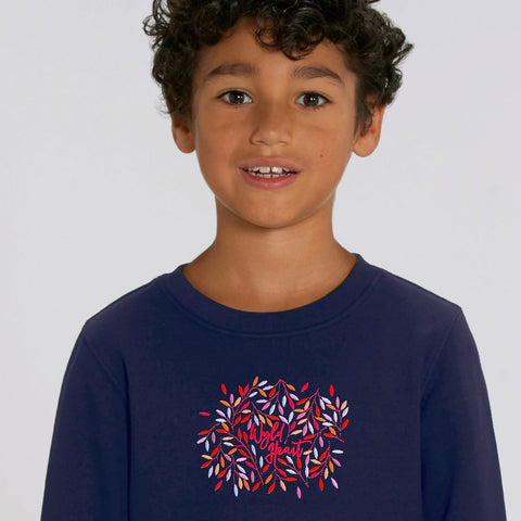Organic Embroidered Wyld Heart BABY & KIDS Sweatshirt: Hampstead Moonlight