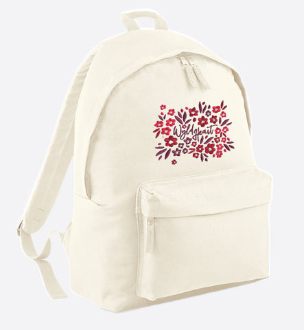 Wyld Heart Embroidered Backpack: Neutral X Mulberry