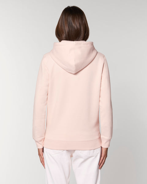 Organic Embroidered Wyld Heart Hoodie: Coral x Blush