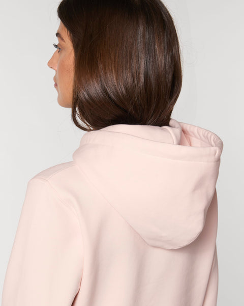 Organic Embroidered Wyld Heart Hoodie: Coral x Blush