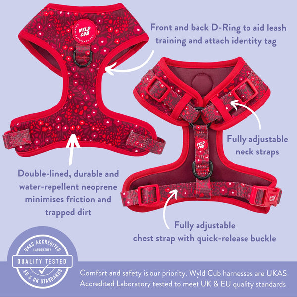 Adjustable Dog Harness: Notting Hill Mulberry