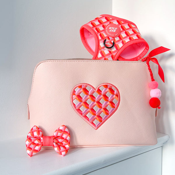 Embroidered Accessory Bag: Knightsbridge Coral