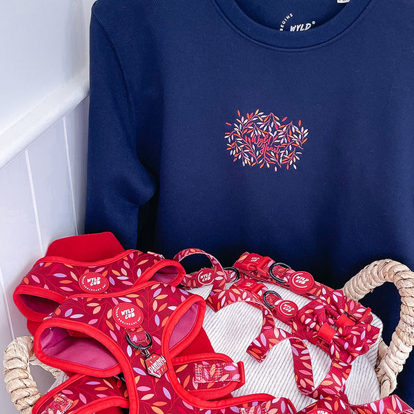 Organic Embroidered Wyld Heart Sweatshirt: Hampstead Moonlight