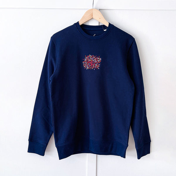 Organic Embroidered Wyld Heart Sweatshirt: Hampstead Moonlight