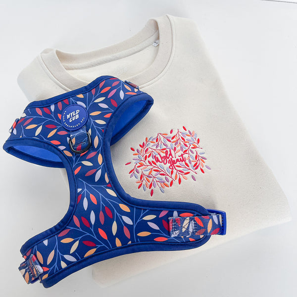 Organic Embroidered Wyld Heart Sweatshirt: Hampstead Fireside