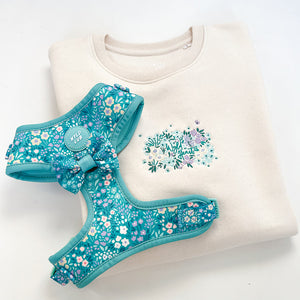 Organic Embroidered Wyld Heart Sweatshirt: Mint