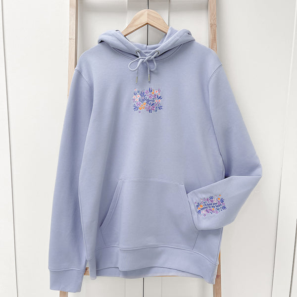 Organic Embroidered Wyld Heart Hoodie: Lilac