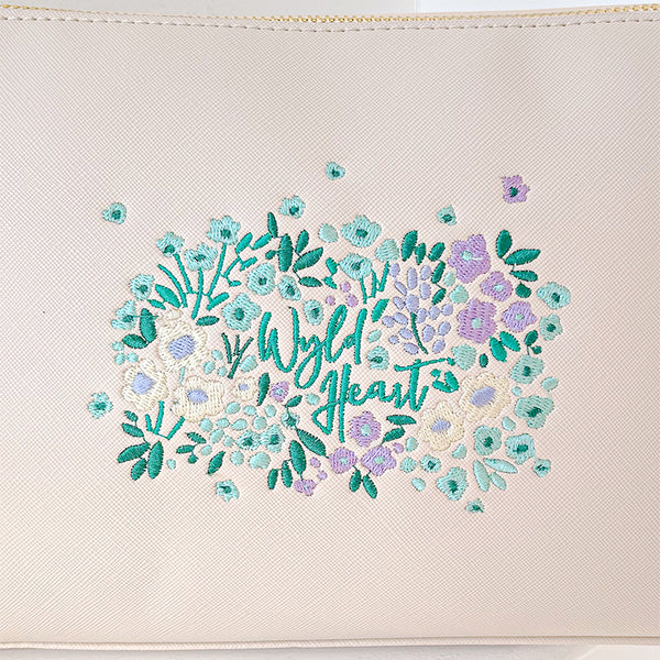 Embroidered Accessory Bag: Notting Hill Mint