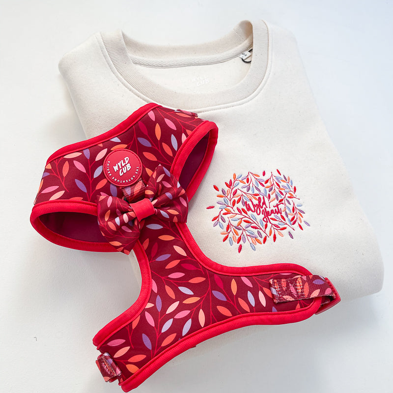 Organic Embroidered Wyld Heart Sweatshirt: Hampstead Fireside