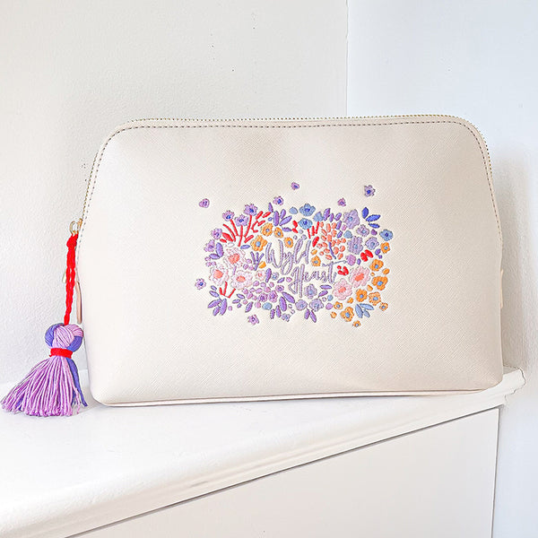 Embroidered Accessory Bag: Notting Hill Lilac