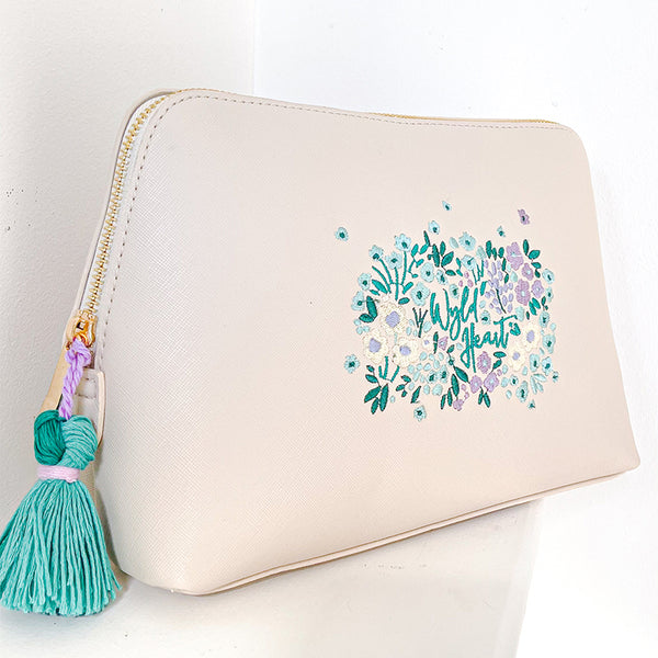 Embroidered Accessory Bag: Notting Hill Mint