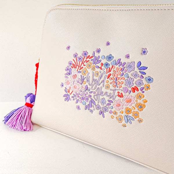 Embroidered Accessory Bag: Notting Hill Lilac