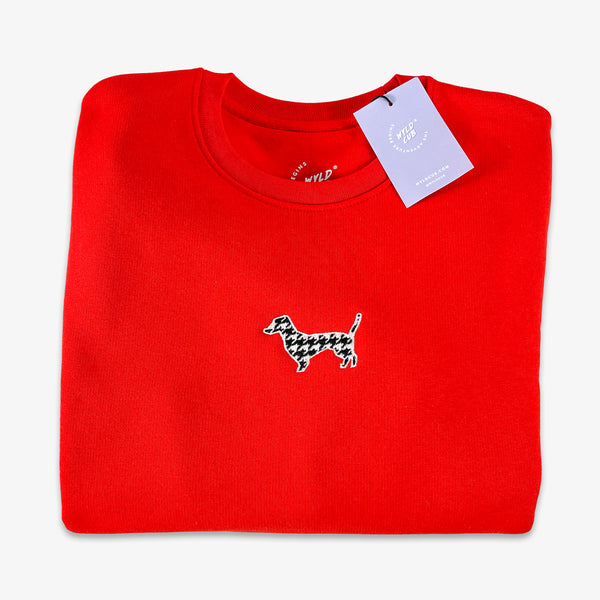 Unisex Premium Organic Embroidered Houndstooth Sweatshirt