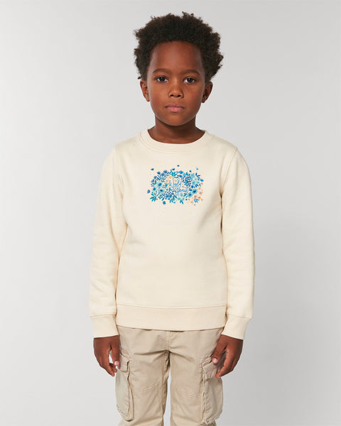 Organic Embroidered Wyld Heart BABY & KIDS Sweatshirt: Notting Hill Sky