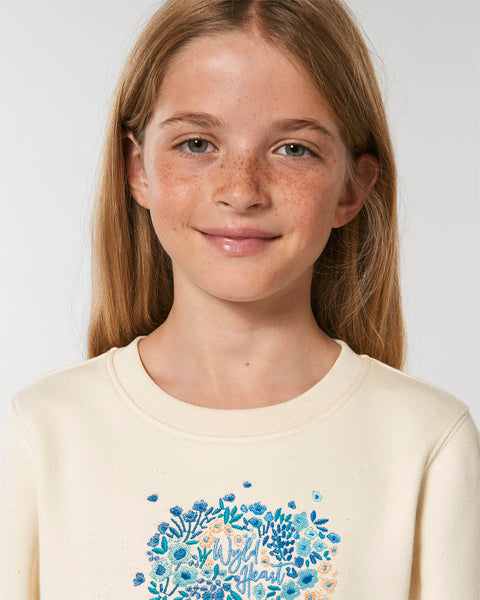 Organic Embroidered Wyld Heart BABY & KIDS Sweatshirt: Notting Hill Sky