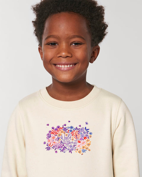 Organic Embroidered Wyld Heart BABY & KIDS Sweatshirt: Notting Hill Lilac