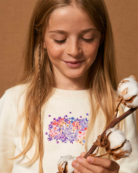 Organic Embroidered Wyld Heart BABY & KIDS Sweatshirt: Notting Hill Lilac