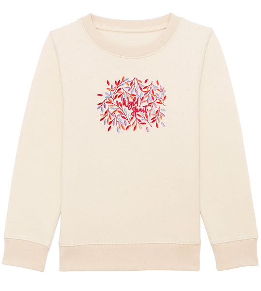 Organic Embroidered Wyld Heart BABY & KIDS Sweatshirt: Hampstead Fireside