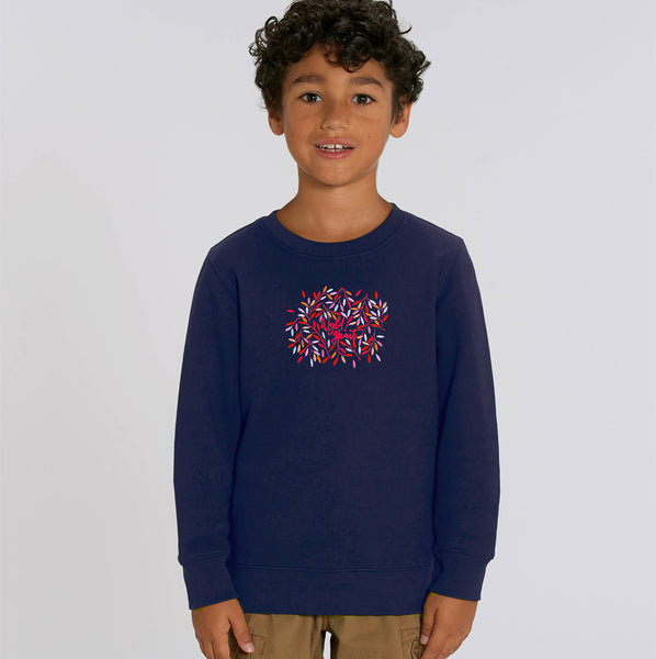 Organic Embroidered Wyld Heart BABY & KIDS Sweatshirt: Hampstead Moonlight