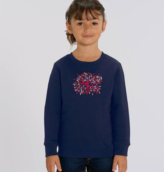 Organic Embroidered Wyld Heart BABY & KIDS Sweatshirt: Hampstead Moonlight
