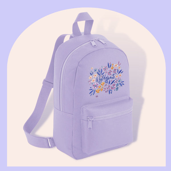 Wyld Heart Embroidered Mini Backpack: Lilac