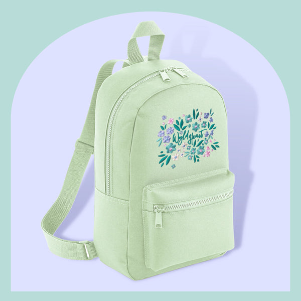 Wyld Heart Embroidered Mini Backpack: Mint