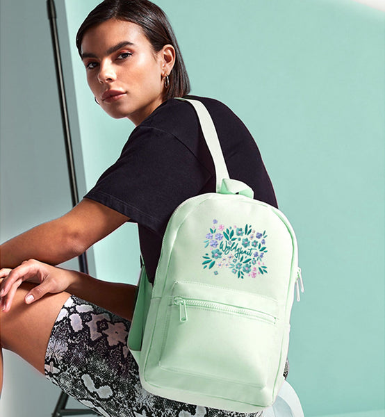 Wyld Heart Embroidered Mini Backpack: Mint