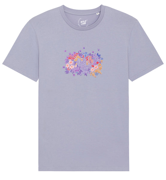 Organic Embroidered Wyld Heart T-Shirt: Lilac
