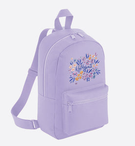 Wyld Heart Embroidered Mini Backpack: Lilac